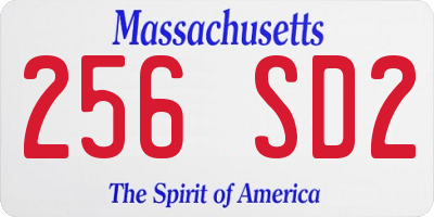 MA license plate 256SD2