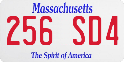 MA license plate 256SD4