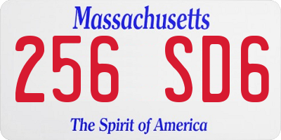 MA license plate 256SD6