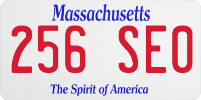 MA license plate 256SE0