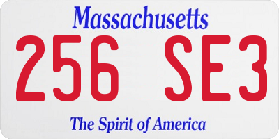 MA license plate 256SE3