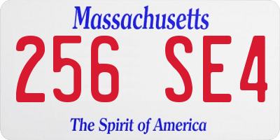 MA license plate 256SE4