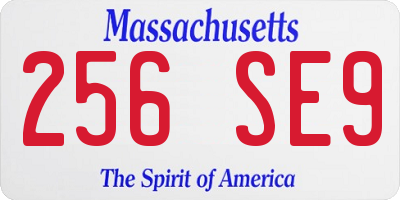 MA license plate 256SE9