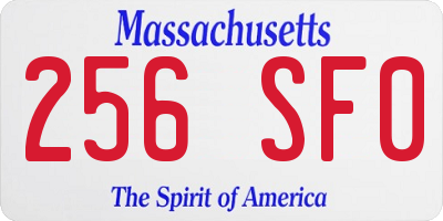 MA license plate 256SF0