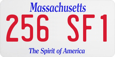 MA license plate 256SF1