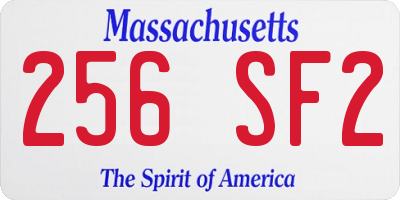 MA license plate 256SF2