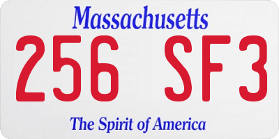 MA license plate 256SF3