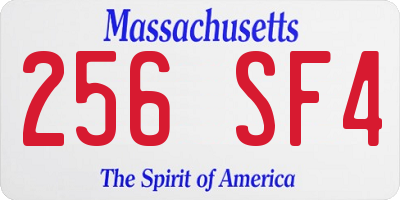 MA license plate 256SF4