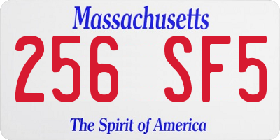 MA license plate 256SF5