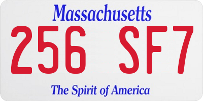 MA license plate 256SF7