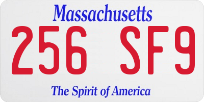 MA license plate 256SF9