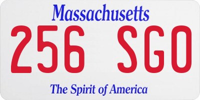 MA license plate 256SG0