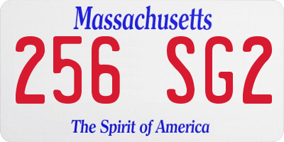MA license plate 256SG2