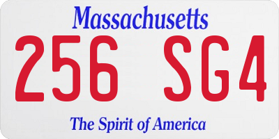 MA license plate 256SG4
