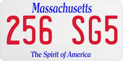 MA license plate 256SG5