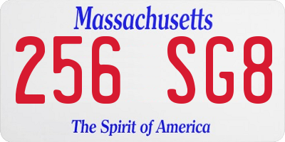 MA license plate 256SG8