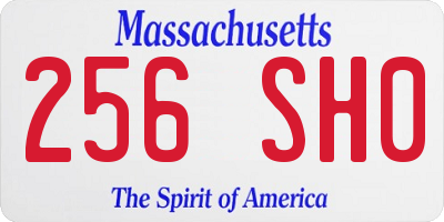 MA license plate 256SH0