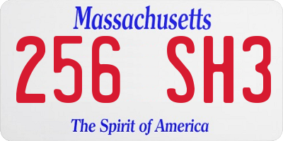 MA license plate 256SH3