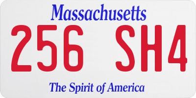 MA license plate 256SH4