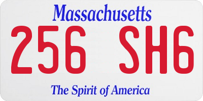 MA license plate 256SH6