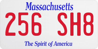 MA license plate 256SH8