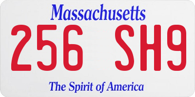 MA license plate 256SH9