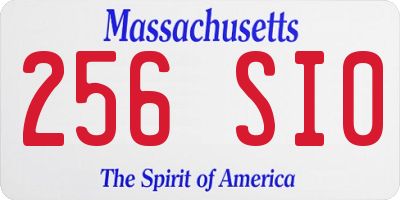 MA license plate 256SI0