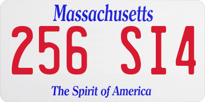MA license plate 256SI4