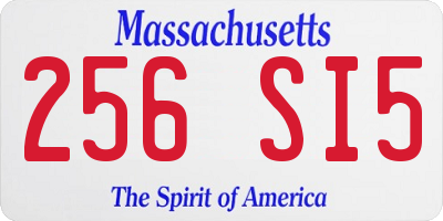 MA license plate 256SI5
