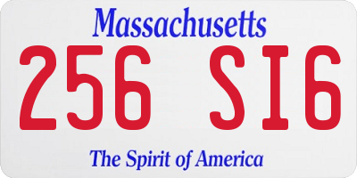 MA license plate 256SI6