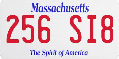 MA license plate 256SI8