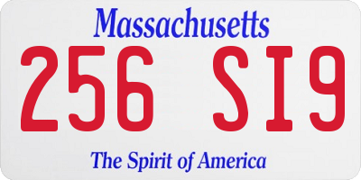 MA license plate 256SI9