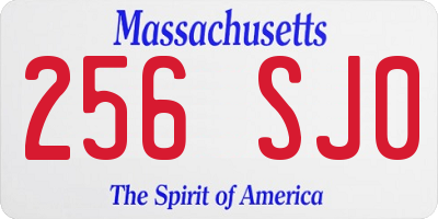 MA license plate 256SJ0