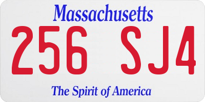 MA license plate 256SJ4