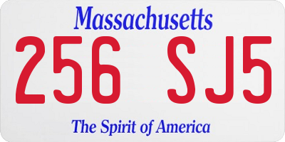 MA license plate 256SJ5