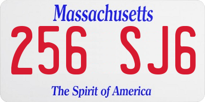 MA license plate 256SJ6