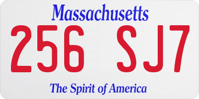 MA license plate 256SJ7