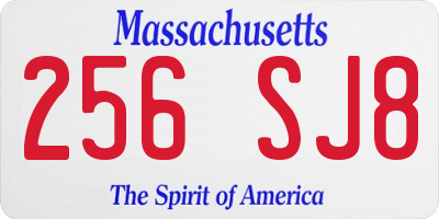 MA license plate 256SJ8