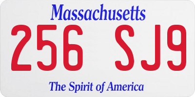MA license plate 256SJ9