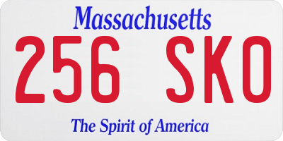 MA license plate 256SK0