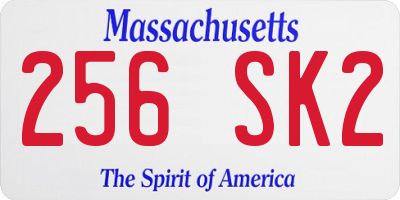 MA license plate 256SK2