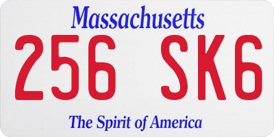 MA license plate 256SK6