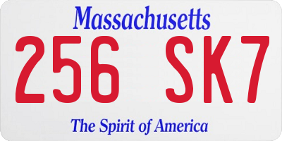 MA license plate 256SK7