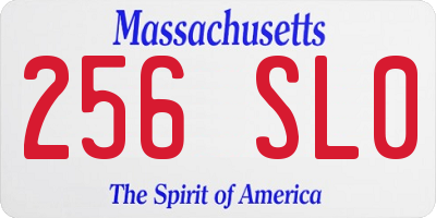 MA license plate 256SL0