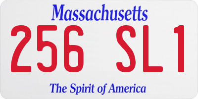 MA license plate 256SL1
