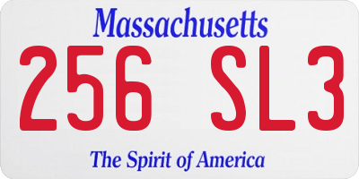 MA license plate 256SL3