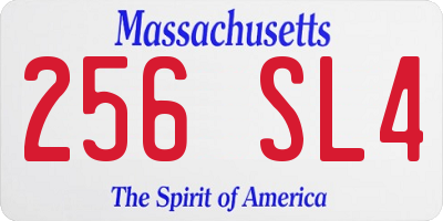 MA license plate 256SL4