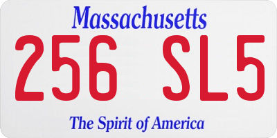 MA license plate 256SL5