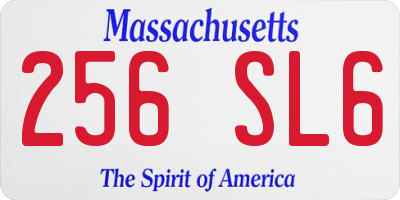 MA license plate 256SL6