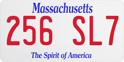MA license plate 256SL7